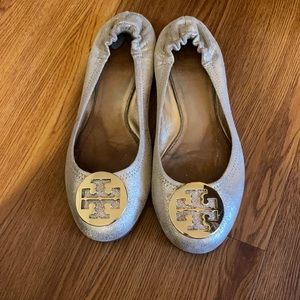 Tory Burch Gold Shimmer Flats